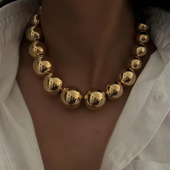 Jewelry - Women Gold Fashion Balls Necklace